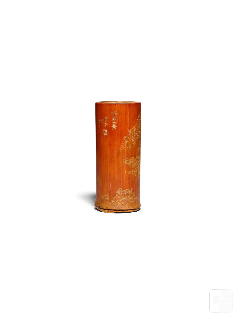 十九/二十世紀 | A GROUP OF THREE ZITAN AND BAMBOO BRUSH POTS - 图8